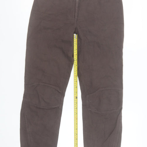 Costume National Women’s Brown Cotton Stretch Zip Trousers Size 14
