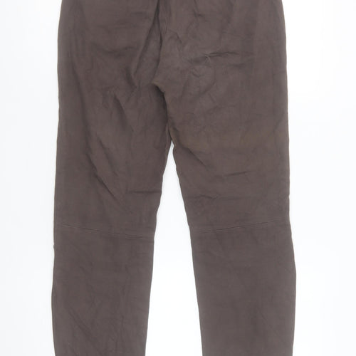 Costume National Women’s Brown Cotton Stretch Zip Trousers Size 14