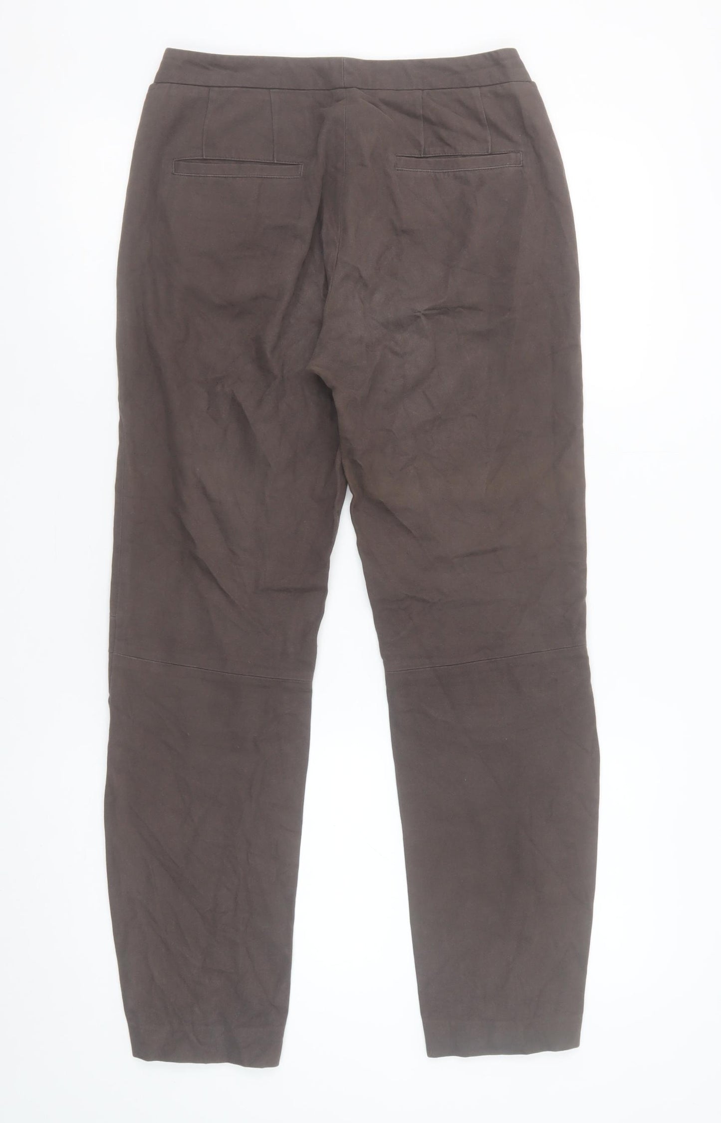 Costume National Women’s Brown Cotton Stretch Zip Trousers Size 14