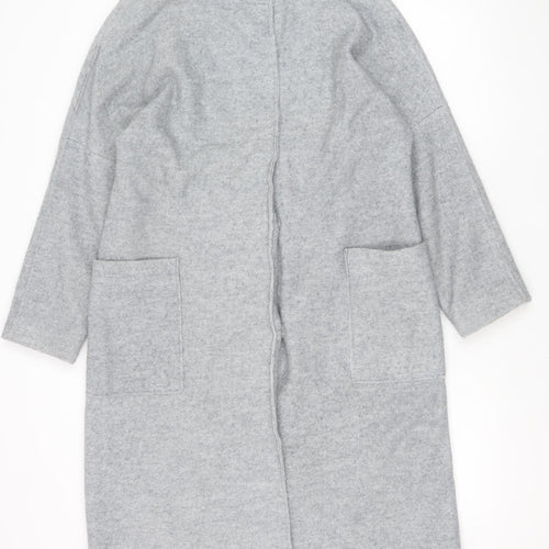 Gallery Women's Grey Wool Viscose Long Overcoat Size M