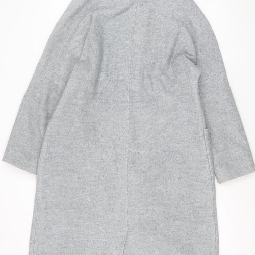Gallery Women's Grey Wool Viscose Long Overcoat Size M