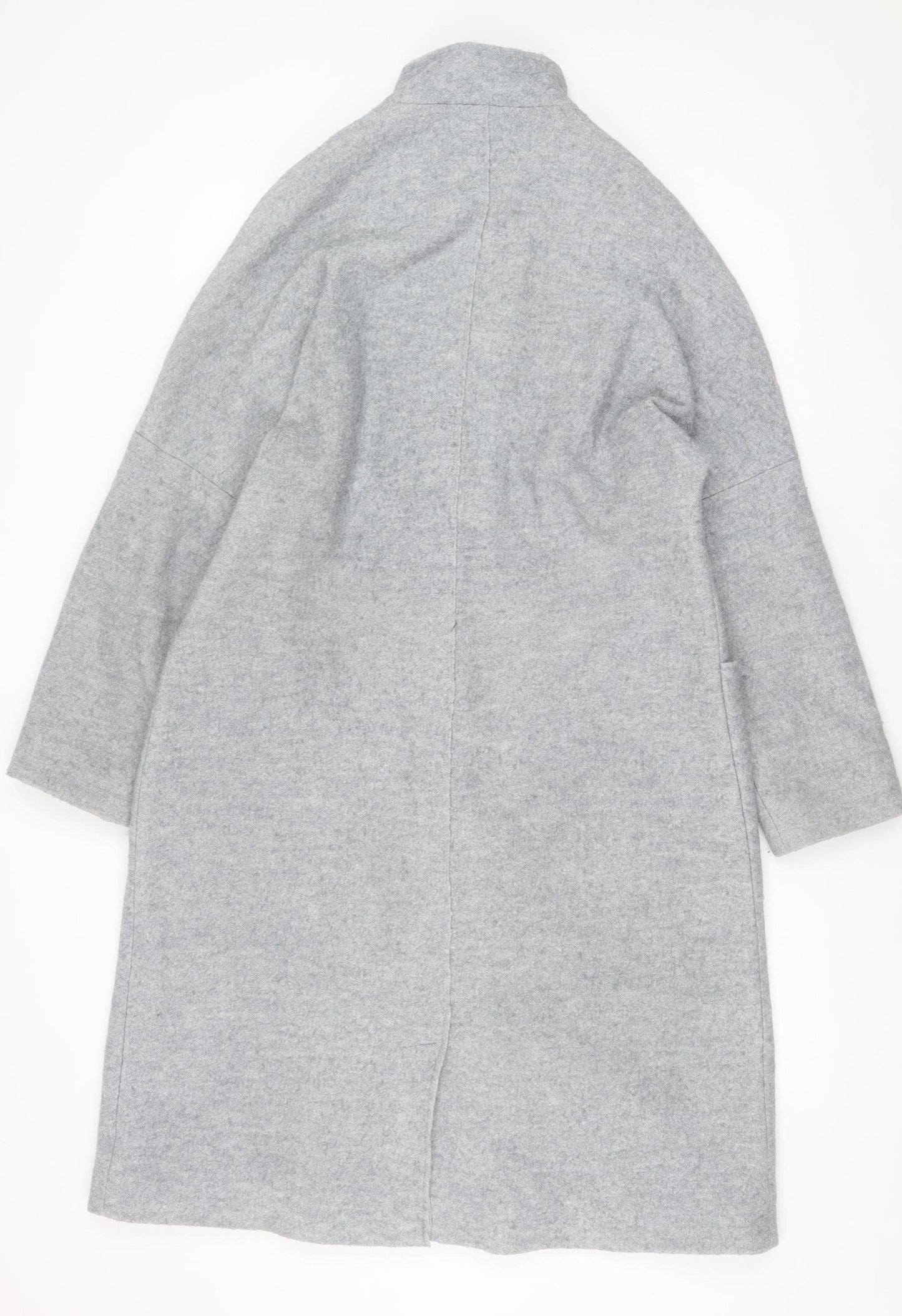 Gallery Women's Grey Wool Viscose Long Overcoat Size M