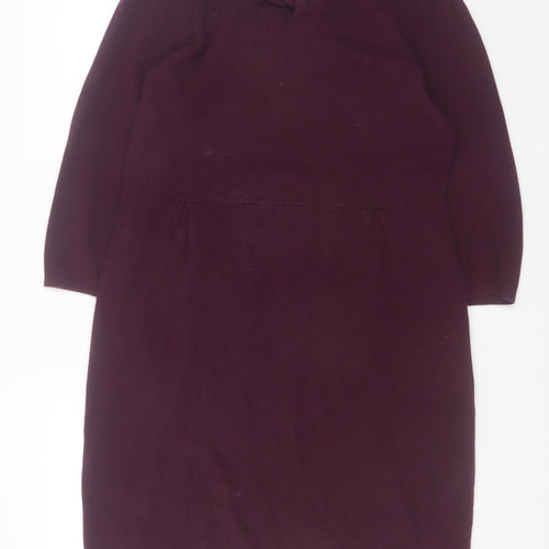 Monsoon Women Purple 3/4 Sleeve Shift Knit Dress Size 16