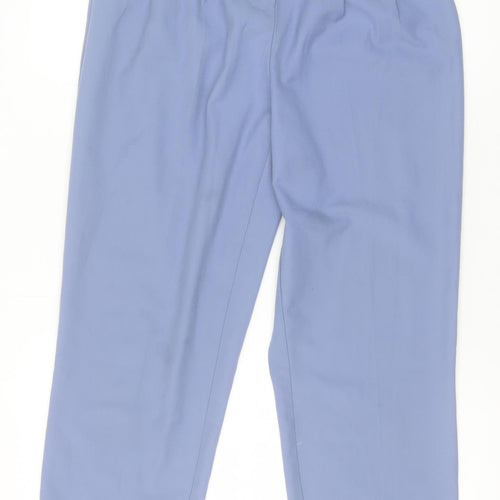 Y.A.S Womens Blue High Rise Pleated Tapered Trousers Size M