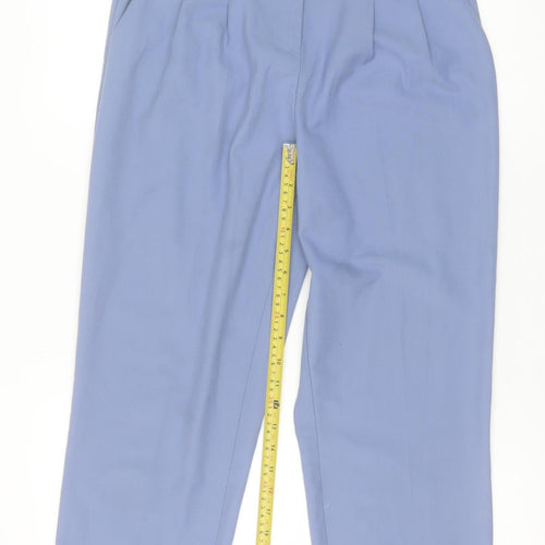 Y.A.S Womens Blue High Rise Pleated Tapered Trousers Size M