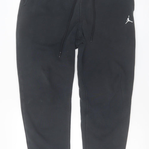 Jordan Men Black Jogger Sweatpants Small Fleece Cotton Blend