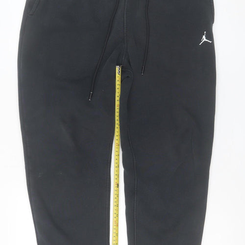 Jordan Men Black Jogger Sweatpants Small Fleece Cotton Blend