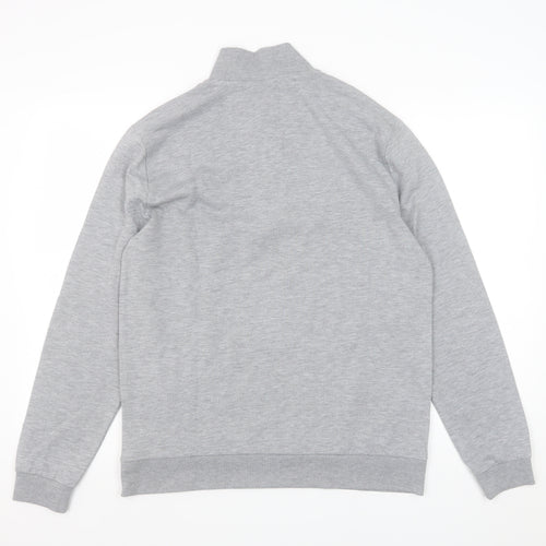 ASOS Men's Grey 1/4 Zip Sweatshirt Medium Regular Fit