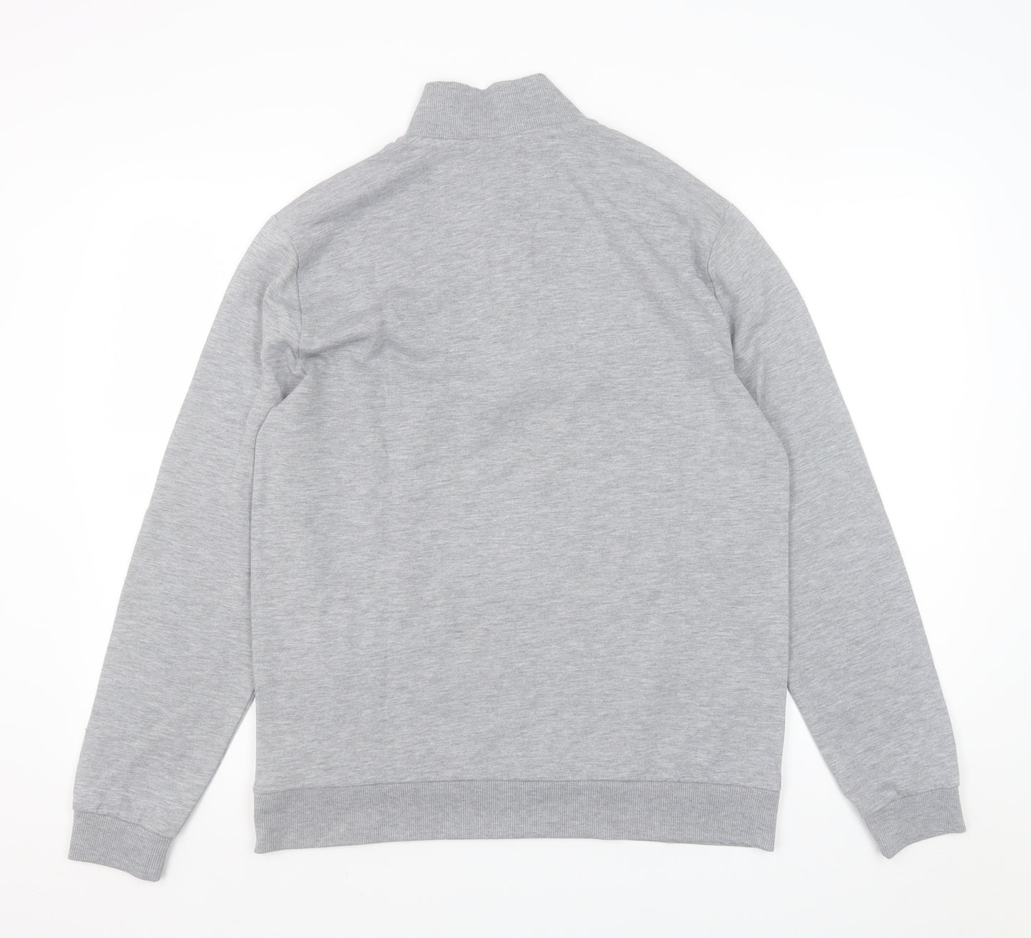 ASOS Men's Grey 1/4 Zip Sweatshirt Medium Regular Fit