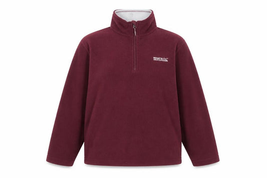 Front view of Regatta Women Burgundy 1/4 Zip Fleece Sweatshirt UK 12 Polyester