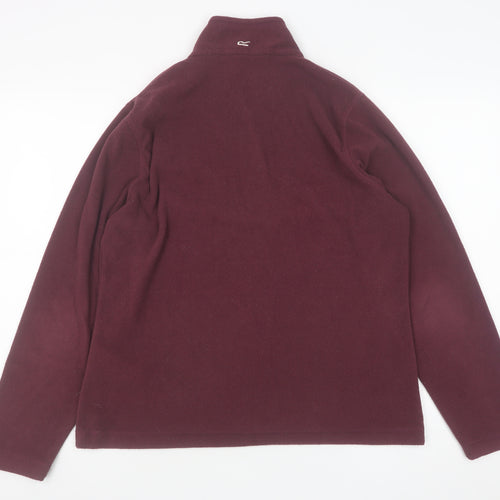 Regatta Women Burgundy 1/4 Zip Fleece Sweatshirt UK 12 Polyester