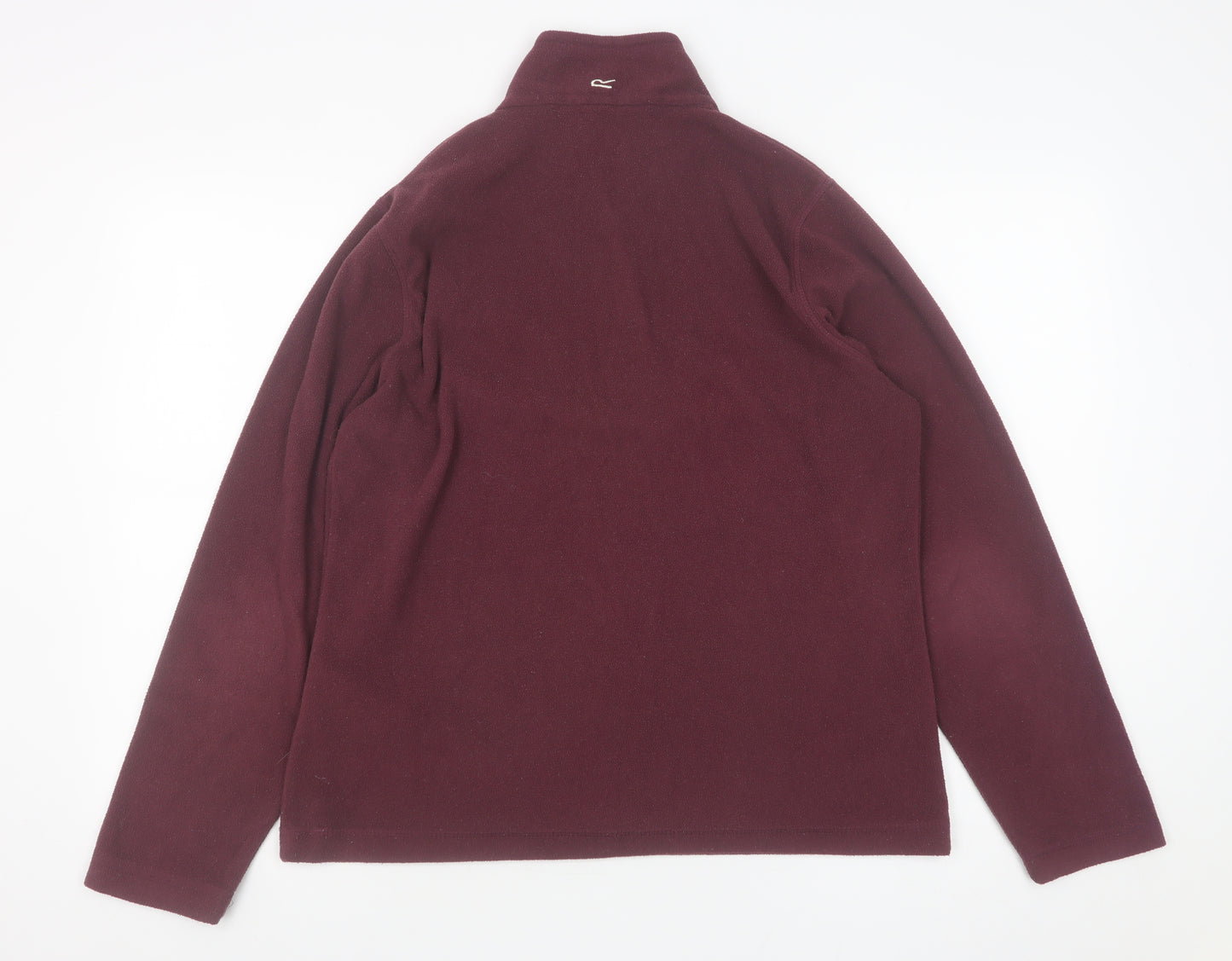 Regatta Women Burgundy 1/4 Zip Fleece Sweatshirt UK 12 Polyester
