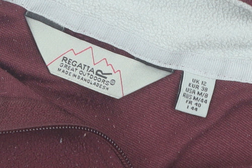 Regatta Women Burgundy 1/4 Zip Fleece Sweatshirt UK 12 Polyester