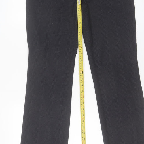 Esprit Mens Black Regular Fit Dress Trousers Size 34L Polyester Blend