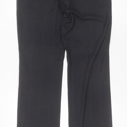 Esprit Mens Black Regular Fit Dress Trousers Size 34L Polyester Blend