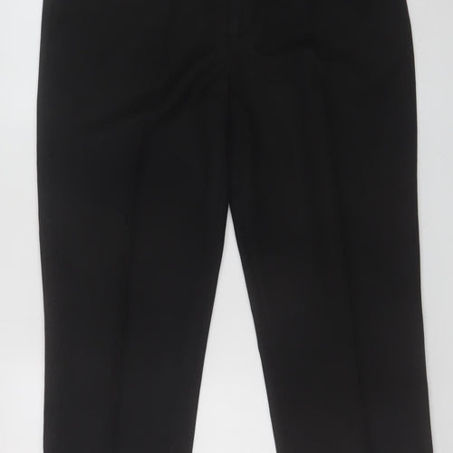 Princeton Men's Black 36S Regular Fit Dress Trousers