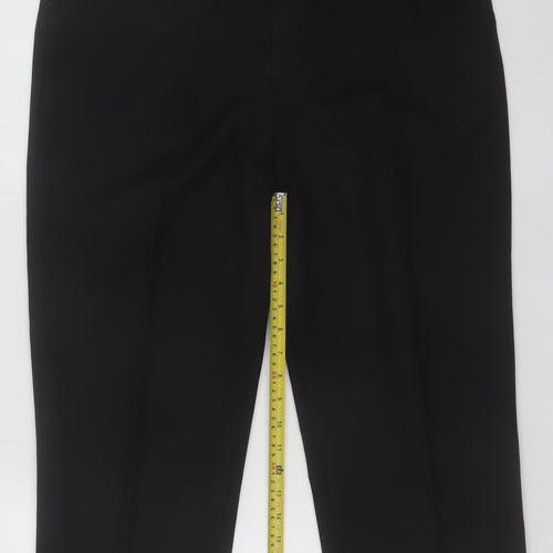 Princeton Men's Black 36S Regular Fit Dress Trousers