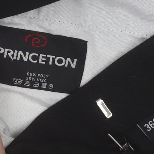 Princeton Men's Black 36S Regular Fit Dress Trousers