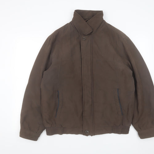 Dunnes Men's Brown XL Bomber Jacket Polyester Blend Casual Outerwear