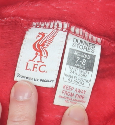 Dunnes Stores Boys Red Liverpool FC Hooded Fleece Onesie 7-8 Years