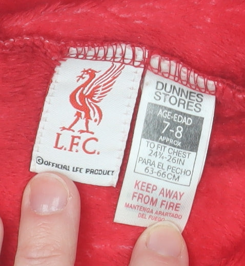 Dunnes Stores Boys Red Liverpool FC Hooded Fleece Onesie 7-8 Years