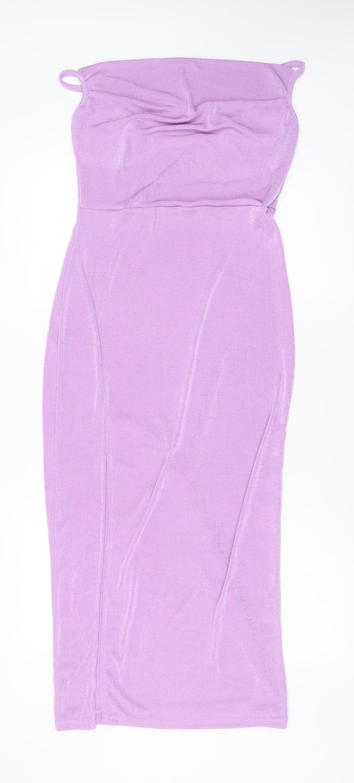 Cider Women’s Purple Bodycon Midi Dress Sleeveless Scoop Neck M
