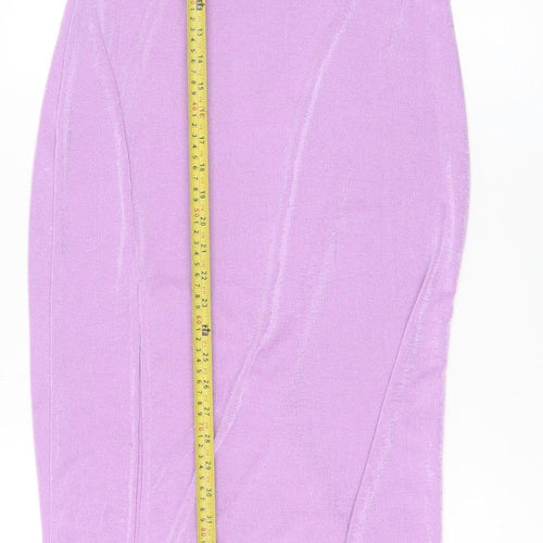 Cider Women’s Purple Bodycon Midi Dress Sleeveless Scoop Neck M
