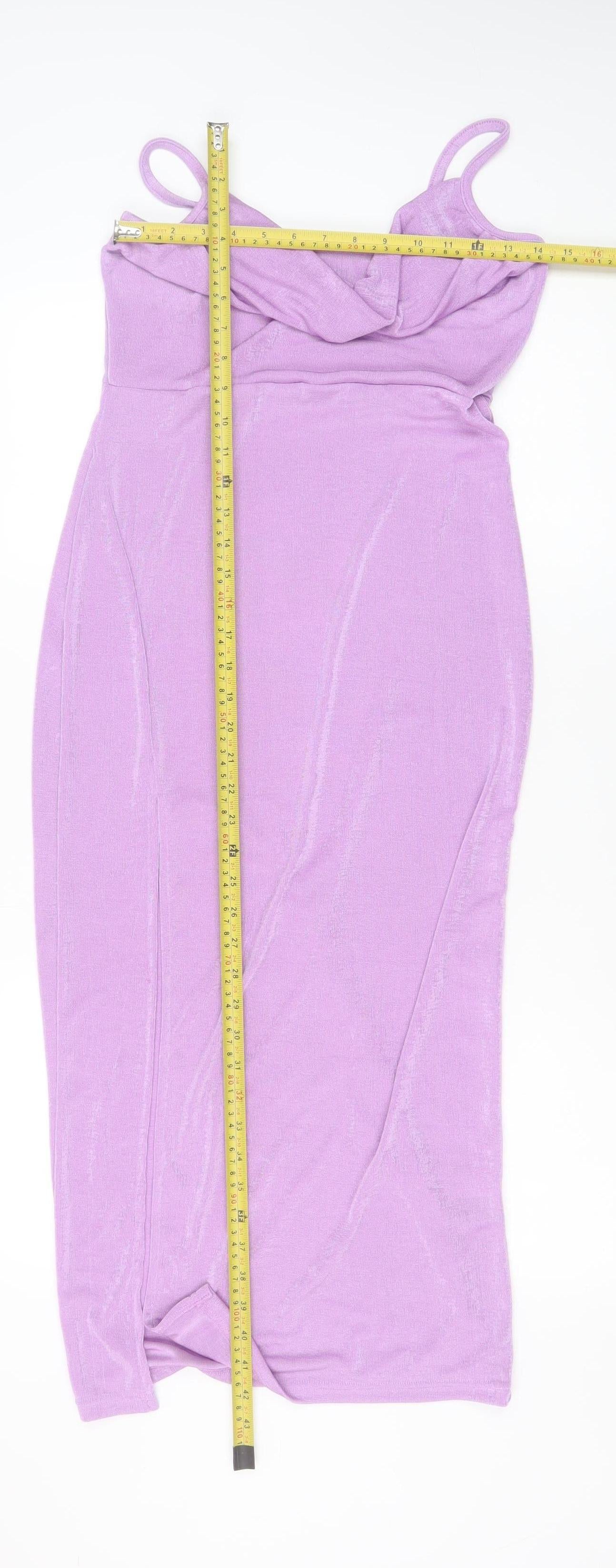 Cider Women’s Purple Bodycon Midi Dress Sleeveless Scoop Neck M