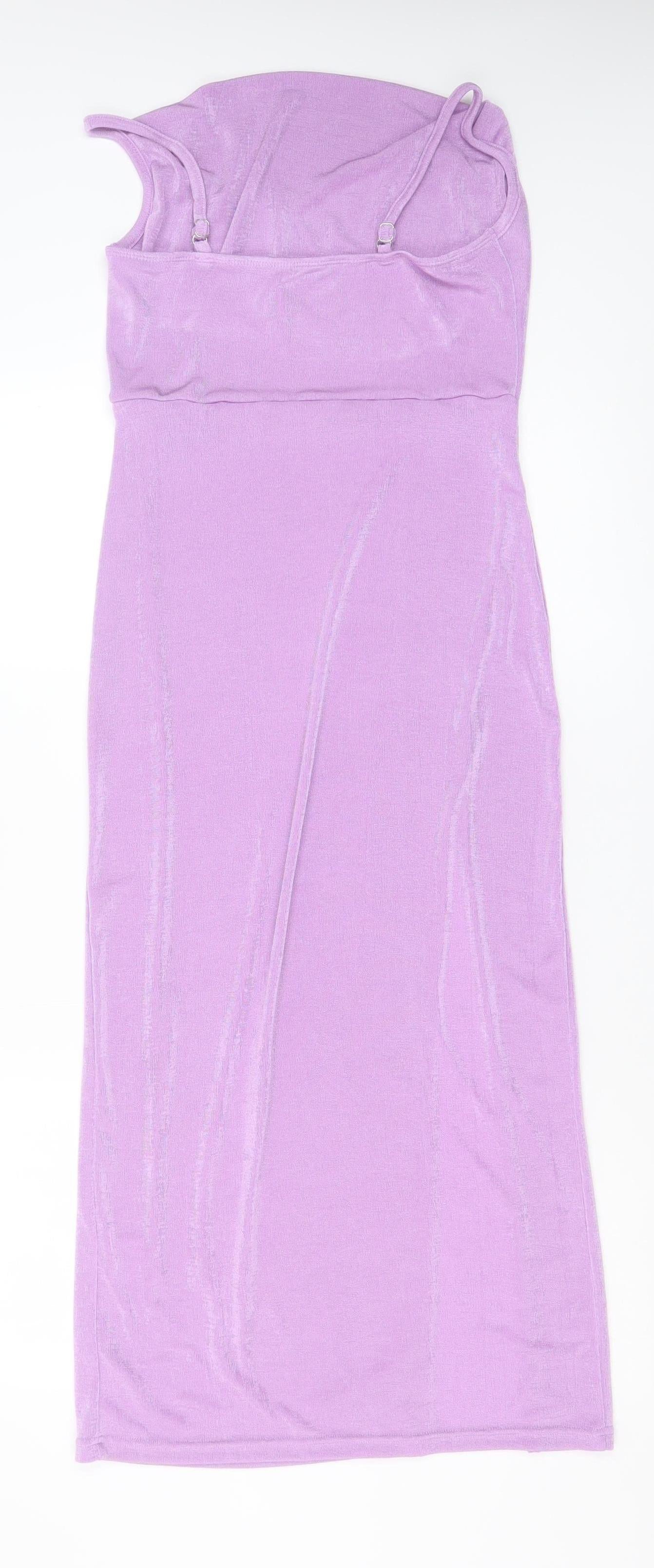 Cider Women’s Purple Bodycon Midi Dress Sleeveless Scoop Neck M
