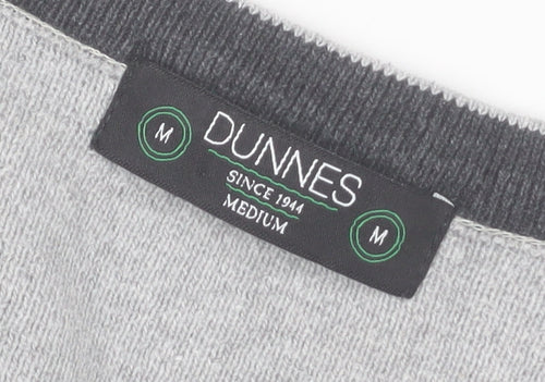 Dunnes Mens Grey Medium V-Neck Cotton Blend Jumper