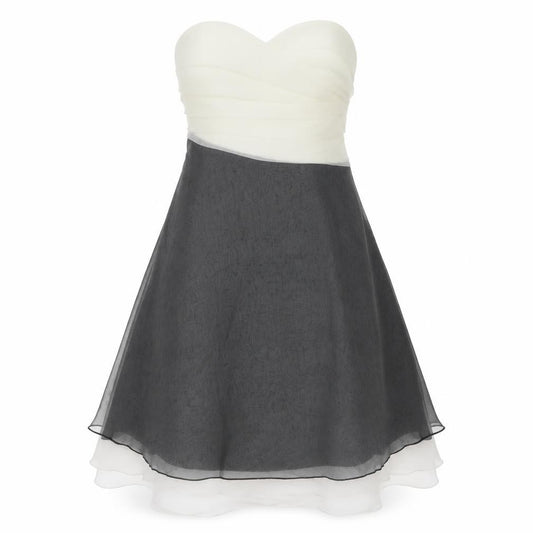 Front view of Debenhams Women’s Grey Strapless A-Line Dress, size UK 12