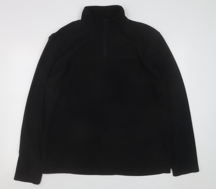 McKenzie Men’s Black Fleece 1/4 Zip Pullover Sweatshirt XL