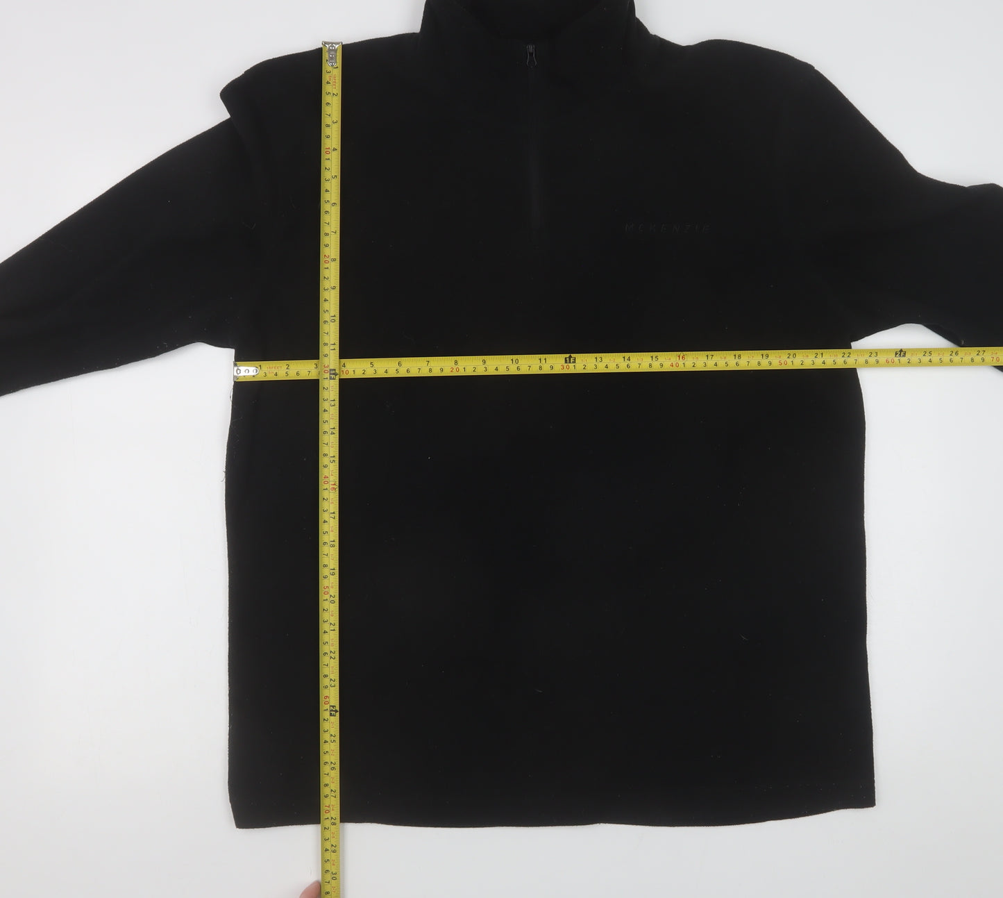 McKenzie Men’s Black Fleece 1/4 Zip Pullover Sweatshirt XL