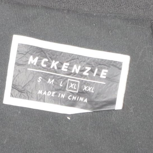 McKenzie Men’s Black Fleece 1/4 Zip Pullover Sweatshirt XL