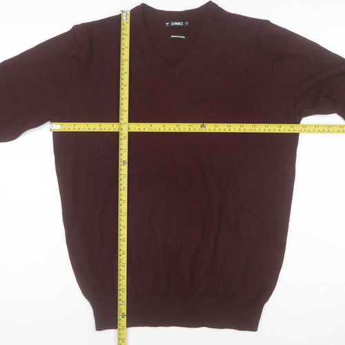 Dunnes Men’s Wine Merino Blend V-Neck Jumper Medium