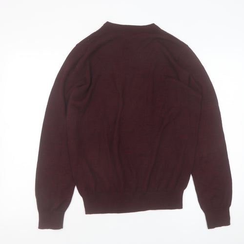 Dunnes Men’s Wine Merino Blend V-Neck Jumper Medium