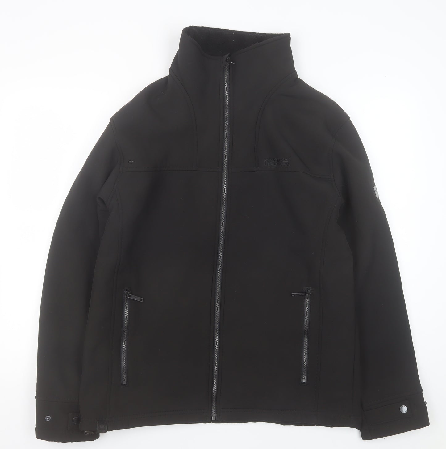 Regatta Mens Black L Softshell Jacket Windproof Water Resistant Outdoor Coat