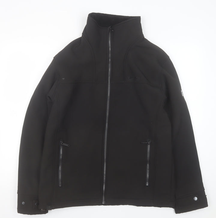 Regatta Mens Black L Softshell Jacket Windproof Water Resistant Outdoor Coat