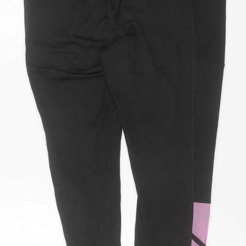 Pop Fit Women’s Black XL High Rise Ankle Leggings with Lace Up Detail