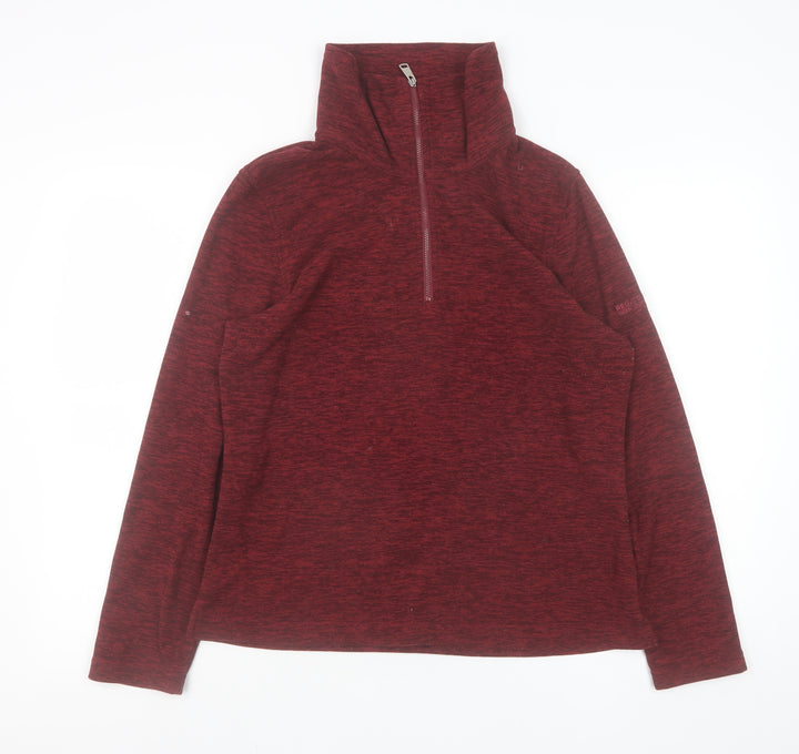 Regatta Great Outdoors Women Red 1/2 Zip Pullover Fleece UK 12