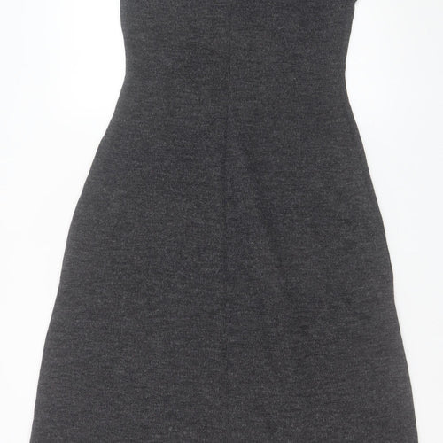 Primark Women Grey Sleeveless A-Line Knit Dress Size S