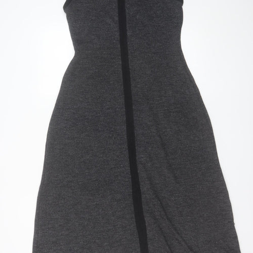 Primark Women Grey Sleeveless A-Line Knit Dress Size S