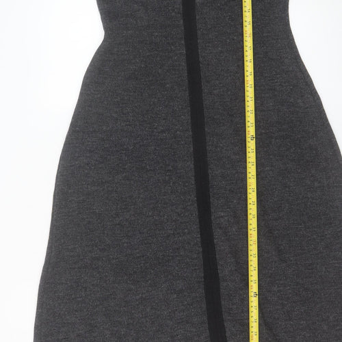 Primark Women Grey Sleeveless A-Line Knit Dress Size S