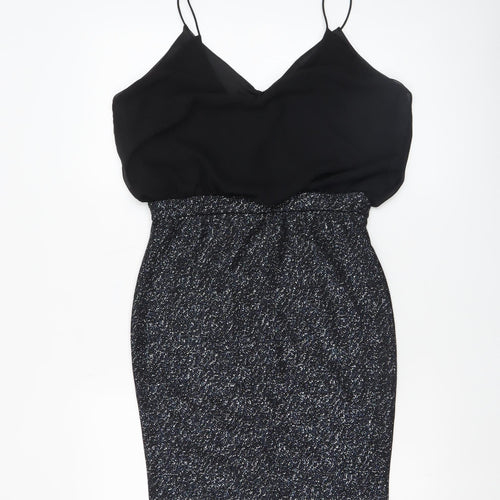 TFNC London Women’s Black Size 14 Glitter Bodycon Party Dress