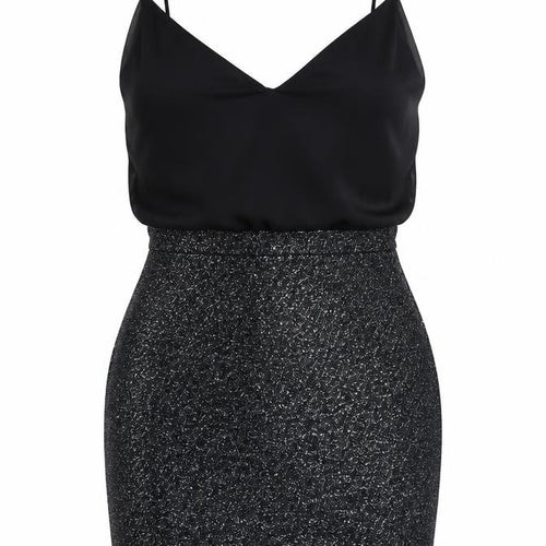 TFNC London Women’s Black Size 14 Glitter Bodycon Party Dress