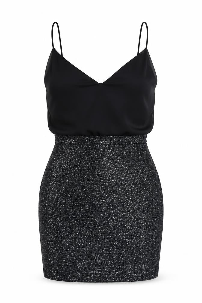 TFNC London Women’s Black Size 14 Glitter Bodycon Party Dress