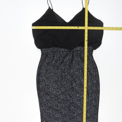 TFNC London Women’s Black Size 14 Glitter Bodycon Party Dress