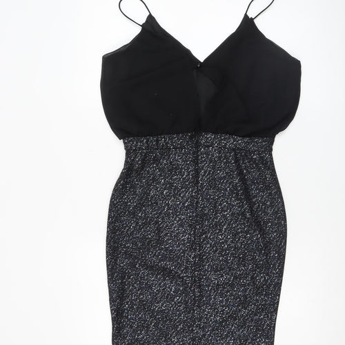 TFNC London Women’s Black Size 14 Glitter Bodycon Party Dress