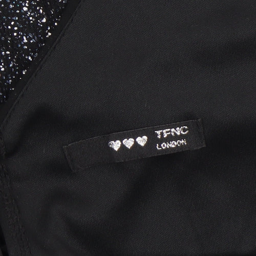 TFNC London Women’s Black Size 14 Glitter Bodycon Party Dress