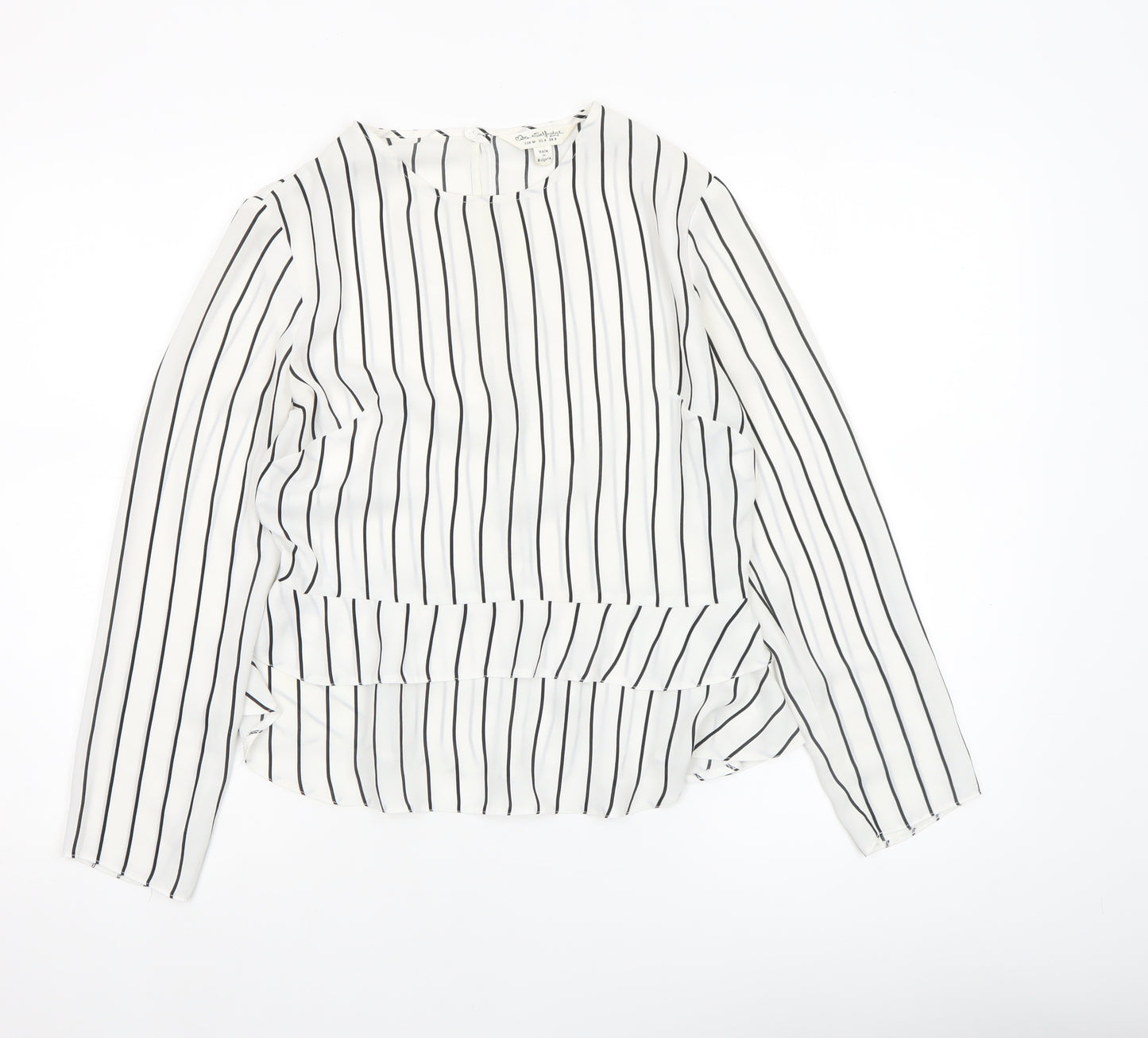 Miss Selfridge Women’s White Striped Long Sleeve Tunic Blouse Size 8